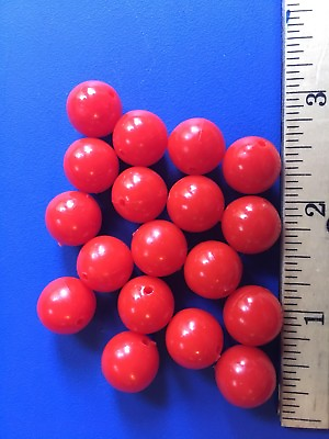 #ad 250pc Large Cherry Red Beads 14mm Carolina Rigs Rigging Fishing Plastic Beads $15.00