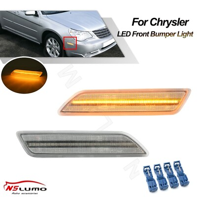 #ad LED Front Bumper Reflector Amber Side Marker Lights For 2007 10 Chrysler Sebring $29.61