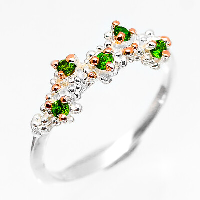 #ad Not Enhanced Natural Chrome Diopside 925 Sterling Silver ring RVS263 $10.99