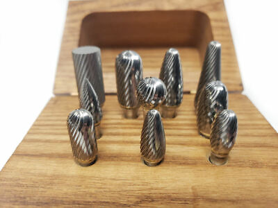 #ad Carbide Burr Set 1 Single Cut Cutting Tool Die Grinder Bit 1 4quot; Shank USA MADE $169.95