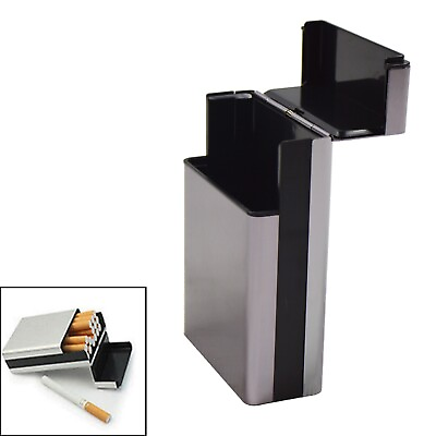 #ad 1 pc 3.5quot;x2.3quot; Portable Aluminum Leather Cigarette Case for 20pcs Cigarettes $5.15