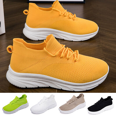 #ad Unisex Sneakers Breathable Running Shoes Mesh Lace Up Low Top Casual Shoes EU50 $29.99