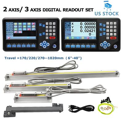 #ad Digital Linear Glass Scale 2 Axis 3 Axis Readout DRO KIT CNC Milling Machine $399.00