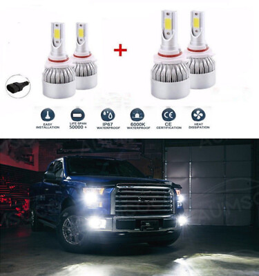 #ad 4PCs 9007 LED Headlight White Bulbs High Low Beam Kit For Nissan Quest 1997 1999 $34.99