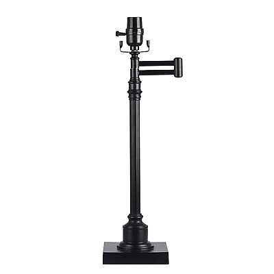 #ad Black Finish Swing Arm Table Lamp Base 20quot;H Adult Office Dorm Room Use $30.99