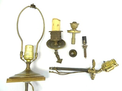#ad Mixed Vintage Lot Used Electric Light Fixture Sockets Table Lamp Sconce Parts $44.00