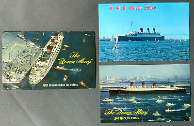 #ad Lot of Vintage RMS QUEEN MARY Postcards LONG BEACH c.1960s Lot31 R.M.S. $8.99
