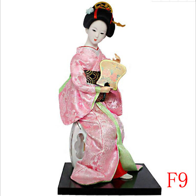 #ad 30cm 12quot; Japanese Brocade Kimono Kabuki Doll Geisha Figurine Statue Decor F9 $16.96