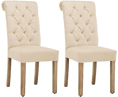 #ad Natalie Tufted Dining Chairs Contemporary Upholstered Home Kitchen Armless P... $137.06