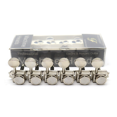 #ad 6 Inline for Right Guitar Locking Tuners Machine Heads Tuning Keys Pegs Nickel $49.99