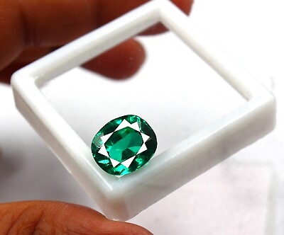 #ad 7.35 Ct Certified Oval Shape Zambia Natural Eye Clean Green Emerald Gemstone AKG $9.22