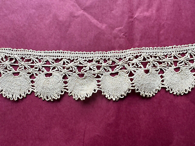 #ad Antique Victorian Handmade French Bobbin lace Edging Linen 57quot; by 2quot; $39.90
