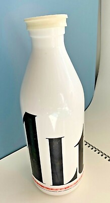 #ad vtg Egizia white milk glass 1 Liter BOTTLE dairy retro mcm modern mod ltr Italy $39.99