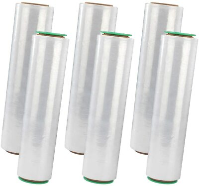 #ad 6 Rolls Hand Stretch Plastic Film Shrink Pallet Wrap 18quot; X 1500 FT Heavy Duty $104.50