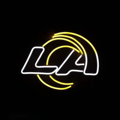 #ad 17quot;x14quot; Los Angeles Rams Logo Neon Light Lamp Sign Beer Bar Pub Glass Decor $123.35