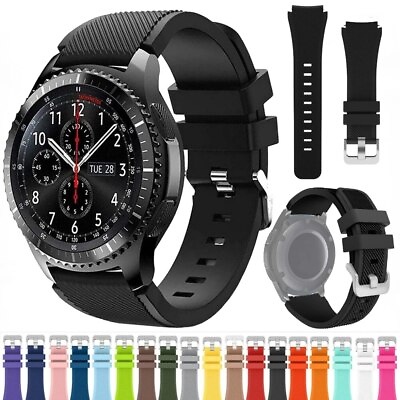 #ad Silicone Sport Band For Samsung Galaxy Watch 3 45mm Gear S3 Classic Frontier $7.99