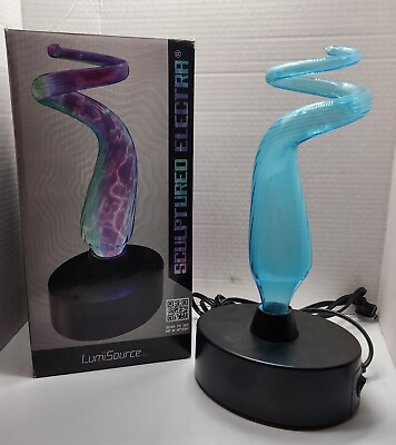#ad LUMISOURCE Sculptured Electra ART LAMP Turquoise Pink $88.99