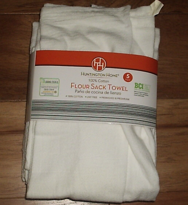 #ad NEW 4 Huntington Home Cotton Flour Sack Towels 30quot; x 30quot; FREE SHIPPING $12.00