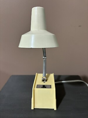 #ad SHINE Industrial Desk Lamp Cream Vintage Taiwan MCM Gooseneck $32.00