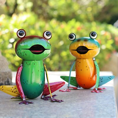 #ad Metal Yard Art Garden Decor for Outside Cute Frog Lawn Patio Ornaments Backya... $29.86