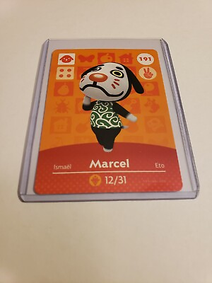 #ad Marcel # 191 Animal Crossing Amiibo Card Horizons Series 2 MINT NEVER SCANNED $3.75
