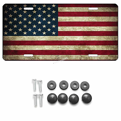 #ad Car License Plate Rustic American Flag US Universal 3D Embossed Effect Novelty $9.99