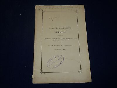 #ad 1872 REV. DR. BARTLETT#x27;S SERMON FOR FOREIGN MISSIONS BOOK J 4411 $30.00