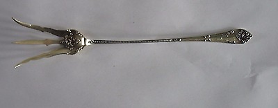 #ad Towle Sterling Rustic Pattern Lettuce Fork w gold wash tines c1895 w monogram $53.46