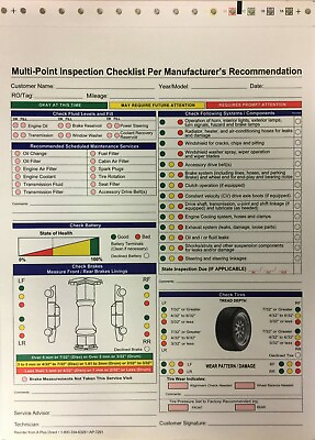 #ad Multi Point Inspection Forms 7291 1000 Qty. W15 $140.00