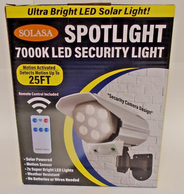 #ad Solasa Ultra Bright 7000K LED Solar Security Spotlight Motion Activated To 25ft $26.75