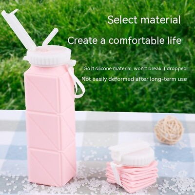 #ad Water Bottle Travel Silicone Foldable Collapsible Sports Folding Portable Free $20.99