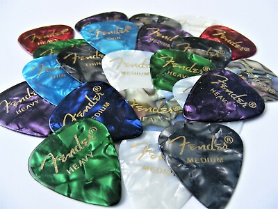 #ad Fender 351 Premium Celluloid Guitar Picks 24 Variety Pack Thin Med and Heavy $11.79