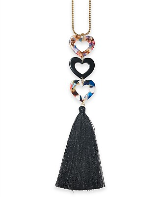 #ad INC International Concepts Gold Tone Resin Heart amp; Tassel Pendant Necklace $9.90
