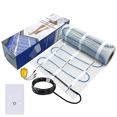 #ad MAXKOSKO Electric Tile Radiant Floor Heat System Heated Kit with Thermostat $289.99
