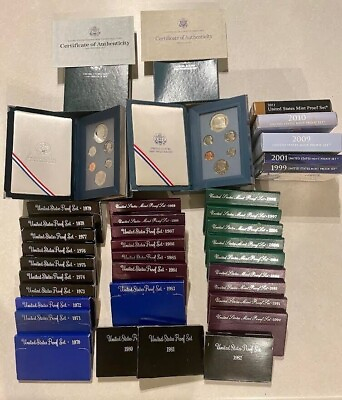 #ad Proof Type Set ALL 14 Coins P S W 3 Sets Mint Boxes COA BIG ESTATE HOARD $46.65