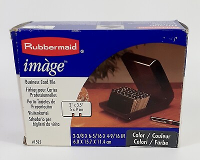 #ad Vintage 1997 Rubbermaid Rolodex Desktop Covered Business Card File NOS $11.99