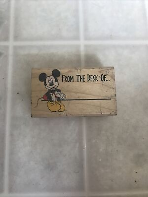#ad Rubber Stampede From Desk of Mickey Mouse Wood Rubber Stamp Disney A1716E $22.99