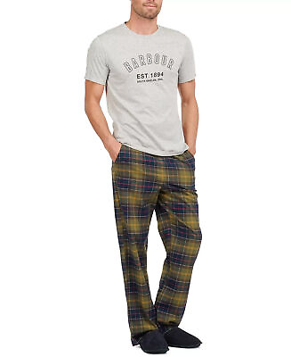 #ad Barbour Men#x27;s Glenn Tartan Lounge Pants in Green Tartan Large $37.99