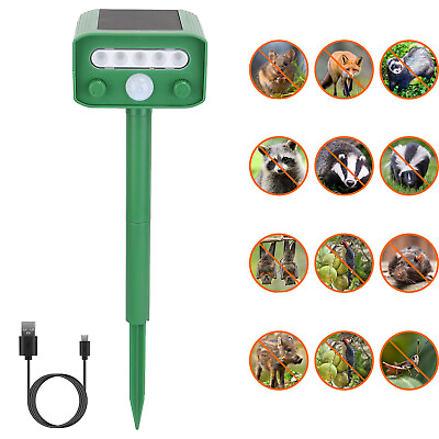 #ad Solar Power Ultrasonic Animal Repeller Pest Repellent Cat Deer Raccoon Garden US $20.99