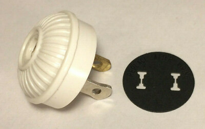 #ad White Ribbed Embossed Early Electrical Style Plug for Antique Lamps Insulator $6.64