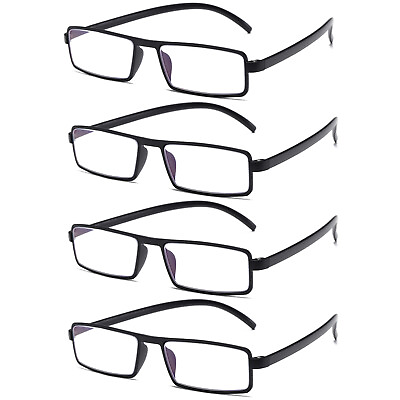 #ad 4PK Unisex Unbreakable Lightweight Reading Glasses Blue Light Blocking Readers $11.99