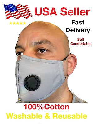 #ad Adjustable Mask Cotton Washable Reusable Face Mask with Filter Pocket Unisex $6.99