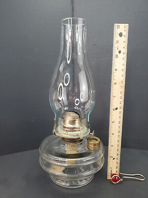 #ad #ad Vintage Glass Oil Kerosene Lamp 3.5” Base w Side Fill Wall Hanging Basket Lamp $29.95