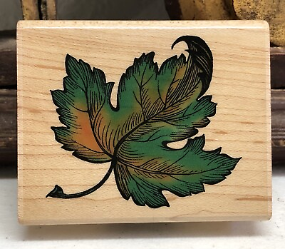 #ad PSX SK607a Maple Leaf Wooden Mounted Rubber Stamp $4.99