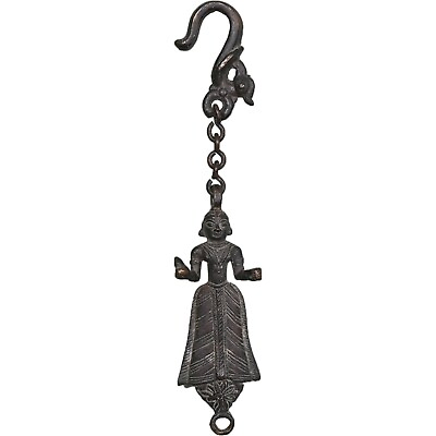 #ad Indian Vintage Hanging lady with hook hand carved brass unique statue Figurine $264.59