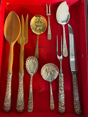 #ad KIRK REPOUSSE 9 SERVERS NOT MONOGRAMMED STERLING SILVER NOT MONOGRAMMED $435.00