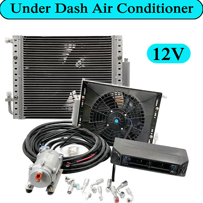 #ad 12V Universal A C Kit Truck Cab Bus RV Underdash Air Conditioner Heat amp; Cool $615.12