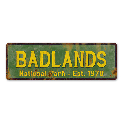 #ad Badlands National Park Rustic Metal Sign Cabin Wall Decor 106180057011 $50.95