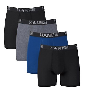 #ad Hanes Best Total Support Pouch Boxer Brief 4 Pack Size Medium $10.45
