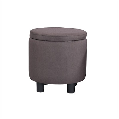 #ad Home Decor Upholstered Round Fabric Tufted Footrest Ottoman Decorative Furniture $104.00